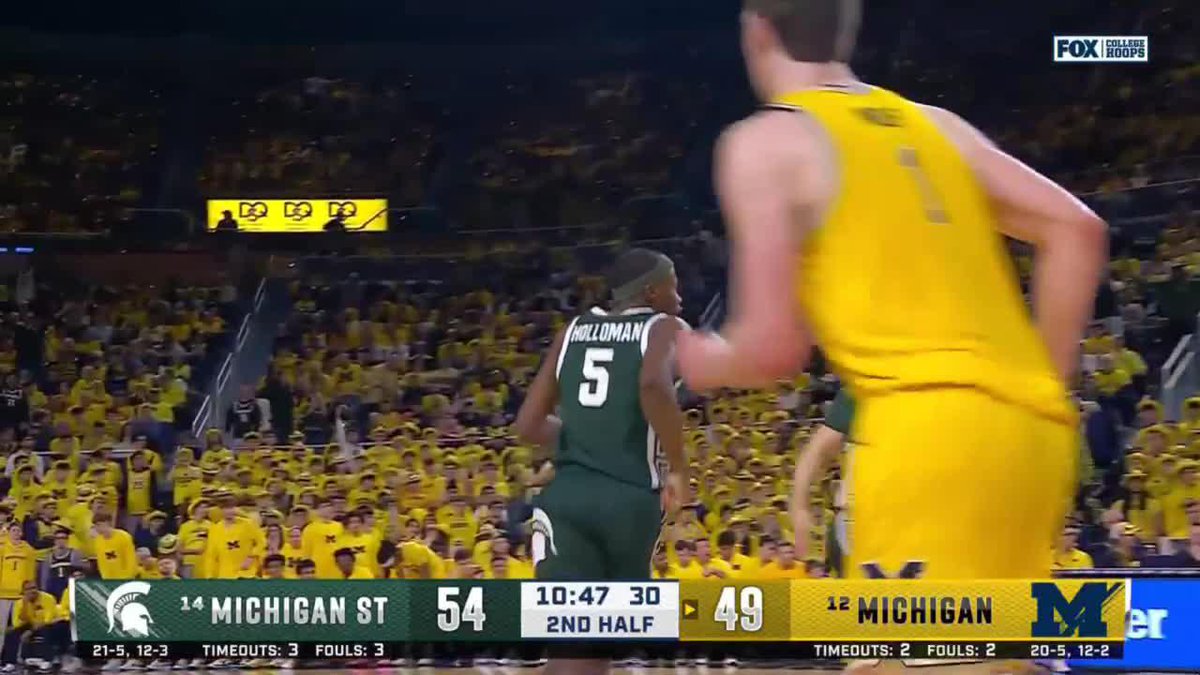 Tre Holloman goes back-to-back-to-back from beyond the arc 😲 Michigan State Men's Basketball #B1GMBBall on FOX 📺