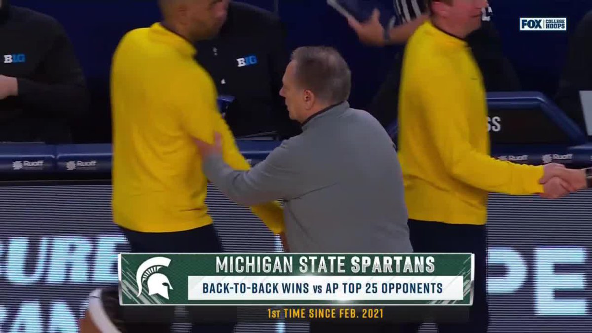 NO. 14 Michigan State Men's Basketball HANDS NO. 12 MICHIGAN THEIR 1ST HOME LOSS THIS SEASON ‼️ #B1GMBBall