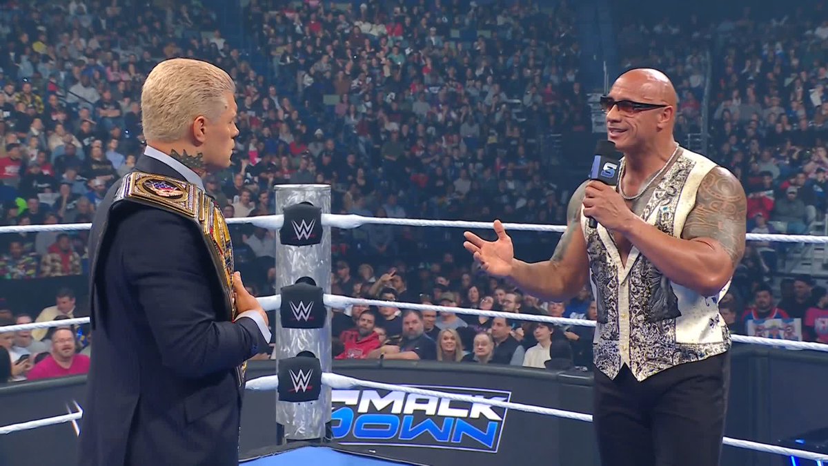 "Cody, be my champion!" What will Cody Rhodes answer be? Will he be Dwayne Johnson's champion? #SmackDown
