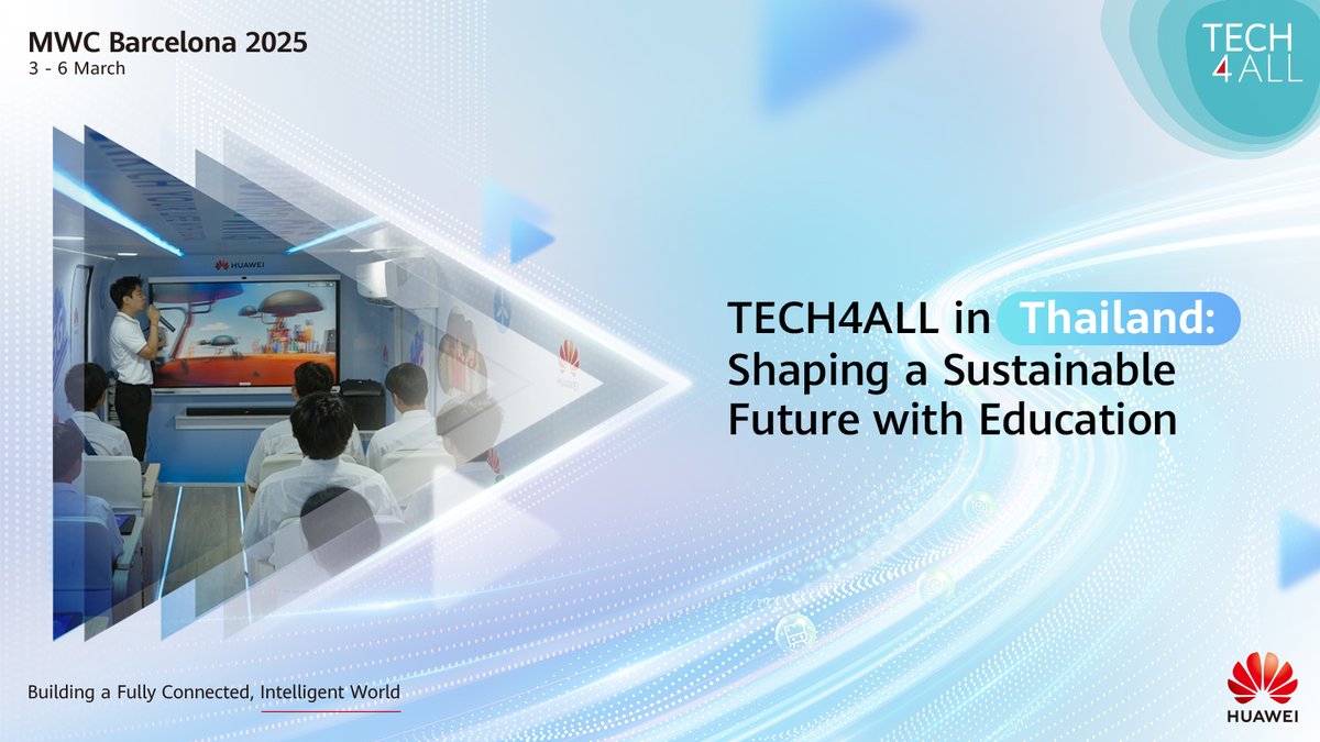 Through the #TECH4ALL Thailand #GreenEducation Project, we're bringing solar energy and digital training to schools, vocational colleges & communities. From hands-on learning in PV systems to digital literacy programs, we're helping to shape a sustainable future where technology & education drive a greener tomorrow 🌿 Stay tuned for more #TECH4ALL initiatives at #MWC25!