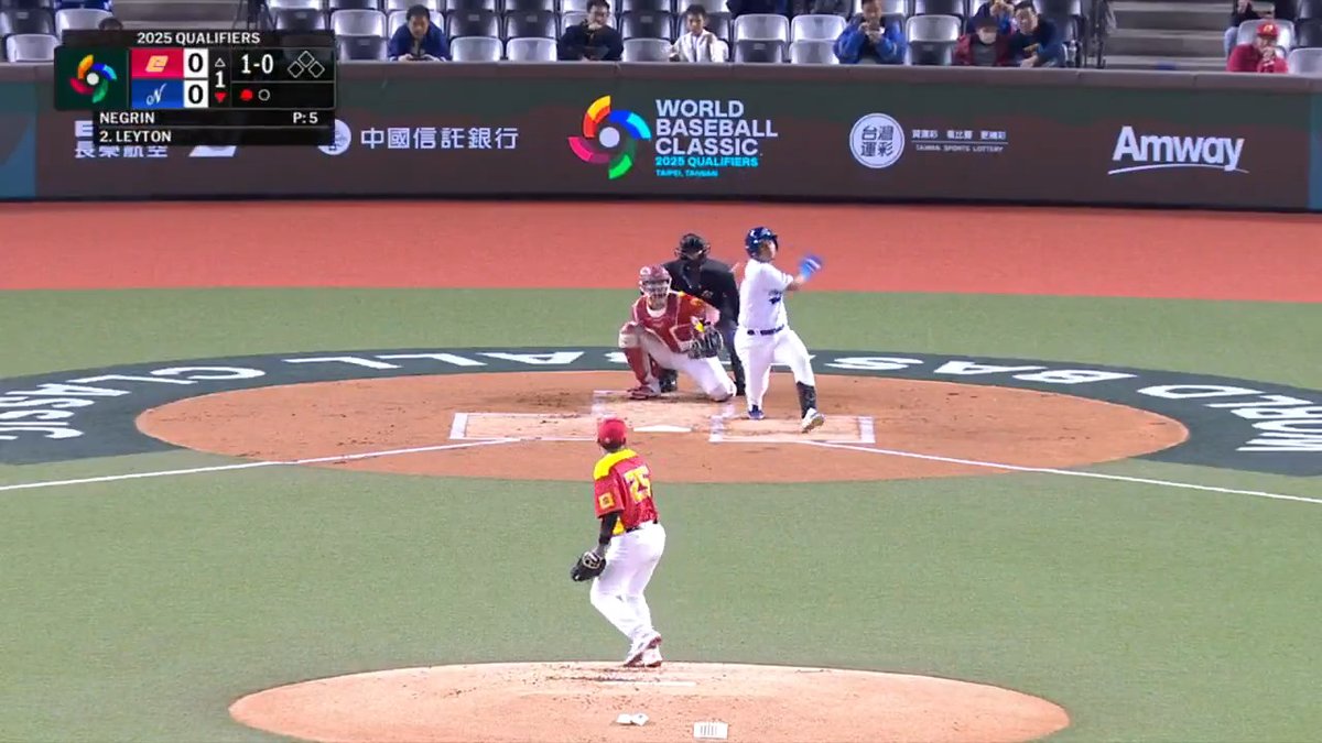 Brandon Leyton gives Nicaragua an early lead! 💪 #WorldBaseballClassic