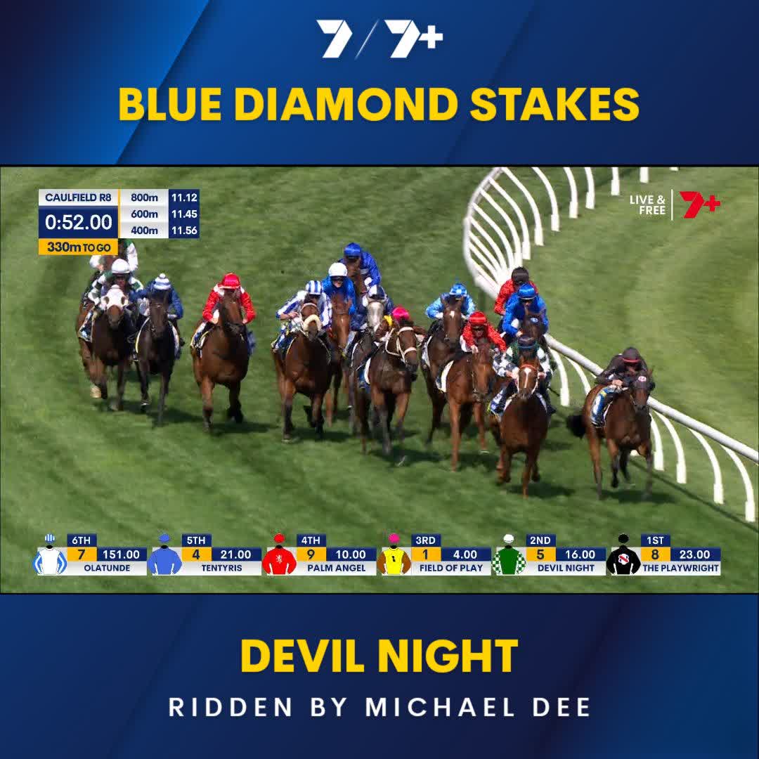 DEVIL NIGHT WINS THE BLUE DIAMOND AT HIS SECOND START! Hawkes Racing Yulong Investments