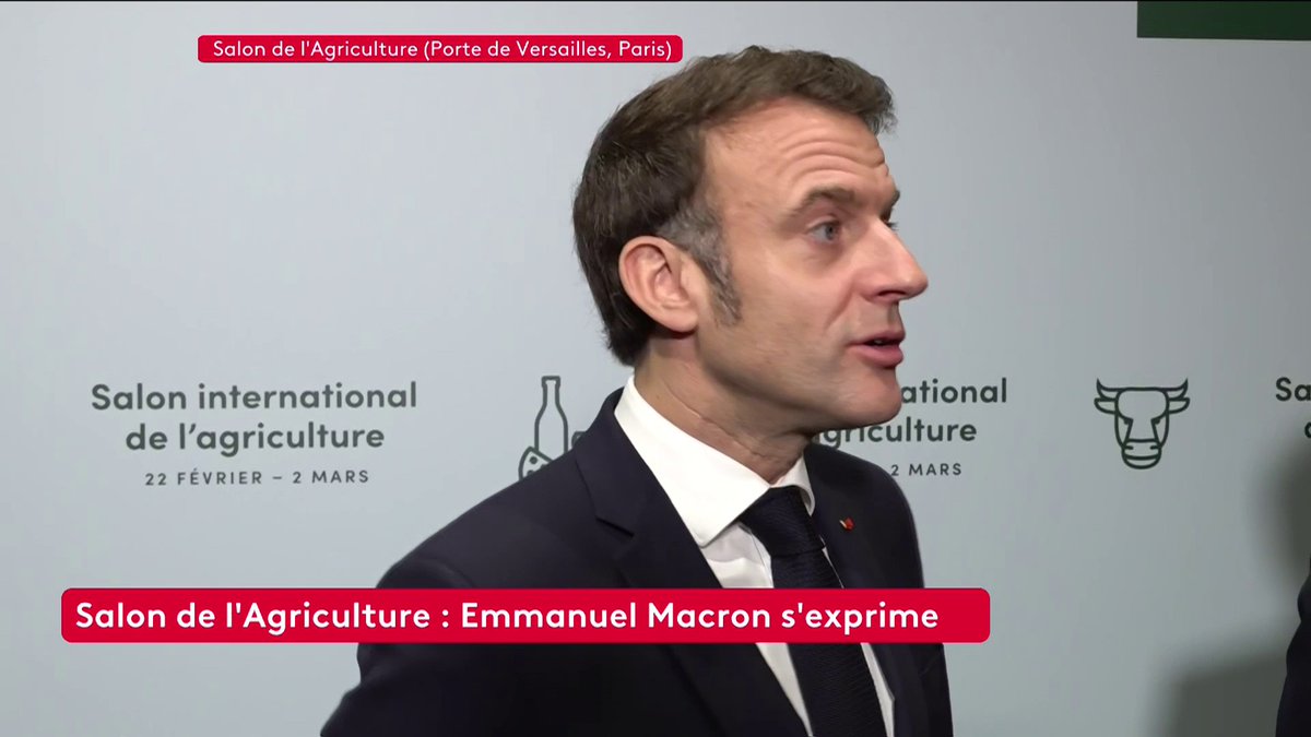 ⚡️ 🗣 "J'appelle au calme, au dialogue, au respect des uns et des autres (...) Il y a une souffrance qui est là dans certains territoires. Le calme est la bonne réponse." Emmanuel Macron s'exprime lors de l'ouverture du Salon de l'agriculture.