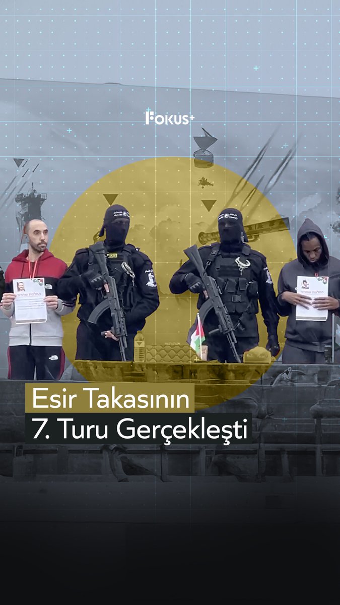 ➕ Gazze'de devam eden esir takası sırasında İsrailli esirlerden biri, sahnede Kassam Tugayları'nda görevli savaşçıların alnını öptü.