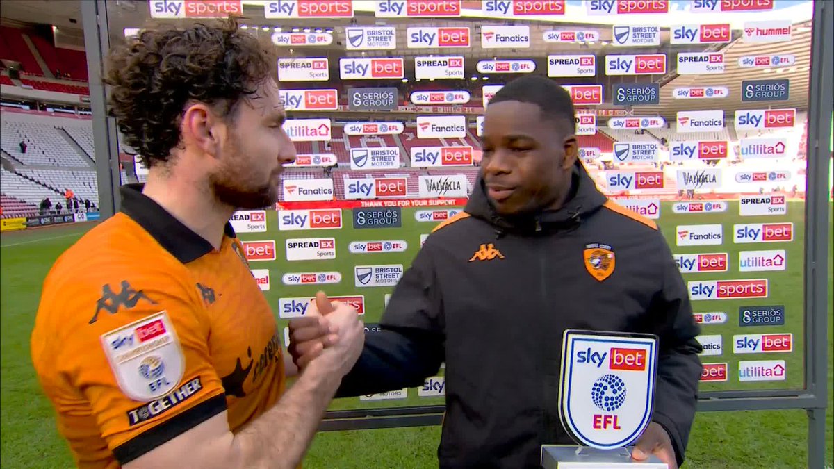 "I love to play here, England is a country of football" 🏴󠁧󠁢󠁥󠁮󠁧󠁿 Player of the Match Eliot Matazo is loving life at Hull! 🧡