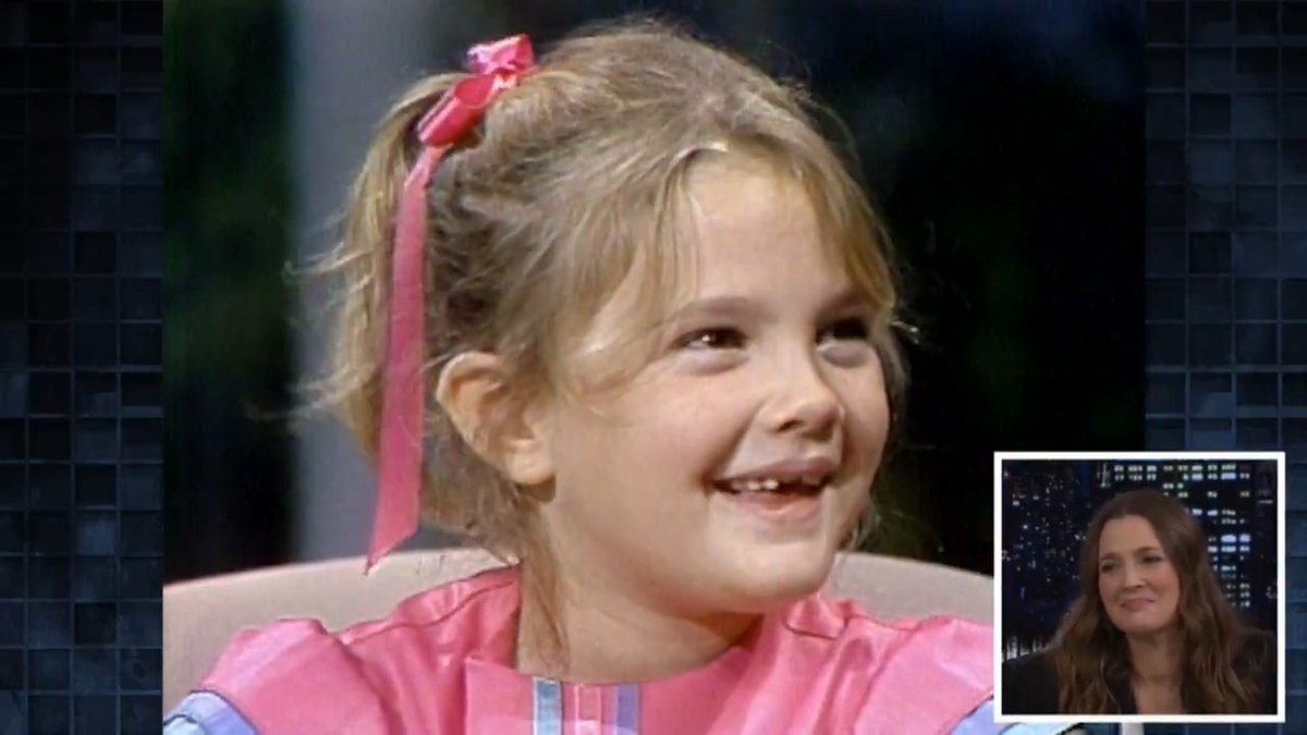 .Drew Barrymore reacts to a video of her at 7 years old screaming on The Tonight Show Starring Johnny Carson! #FallonTonight