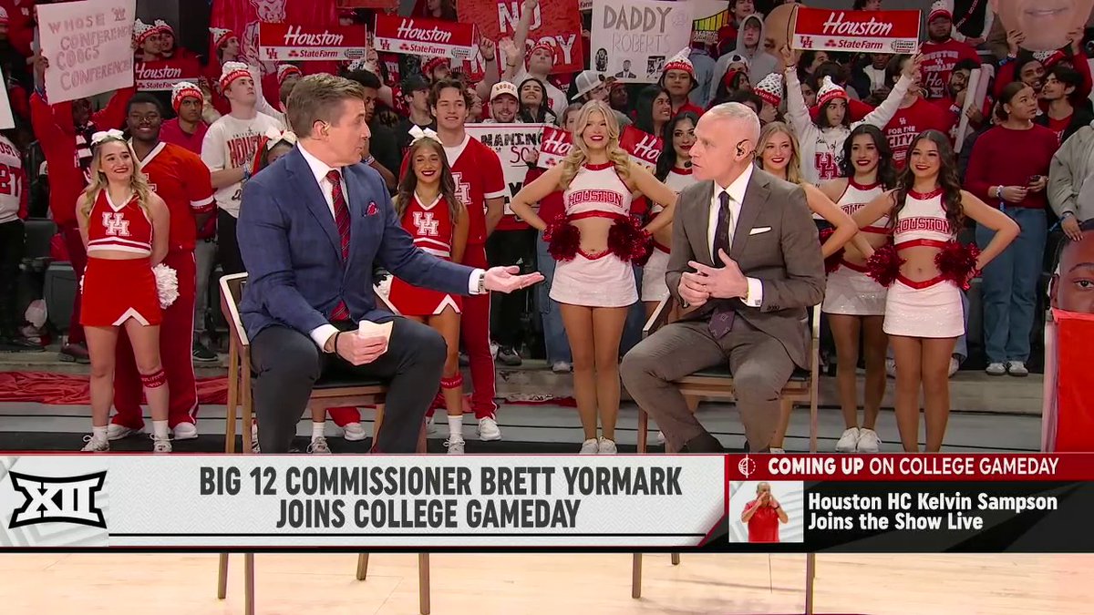 "Over the last five or ten years, there is no debate who the No. 1 basketball conference in America has been. And it's been the Big 12." 👀 Big 12 commissioner Brett Yormark joins Rece Davis ahead of No. 8 Iowa State - No. 5 Houston. Iowa State Men’s Basketball Houston Men's Hoops 🏀 🐾