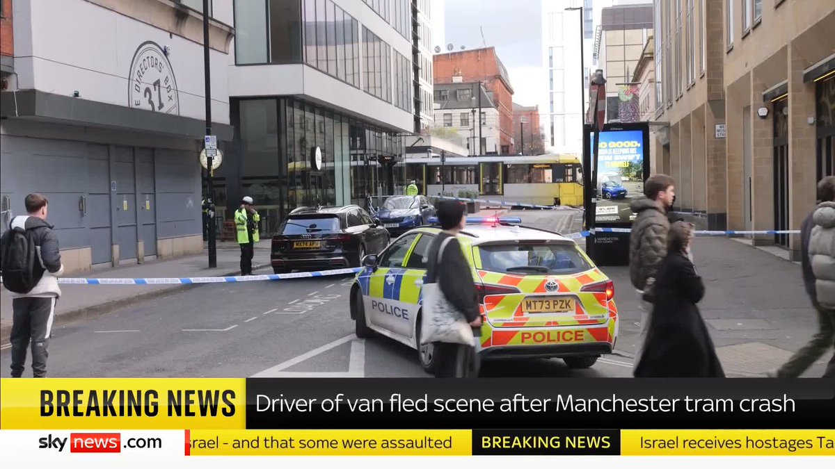 BREAKING: Police say the driver of a van that collided with a tram in Manchester fled the scene. A three-year-old girl, who was a pedestrian, was taken to hospital but died from her injuries. Full story: 📺 Sky 501, Virgin 602