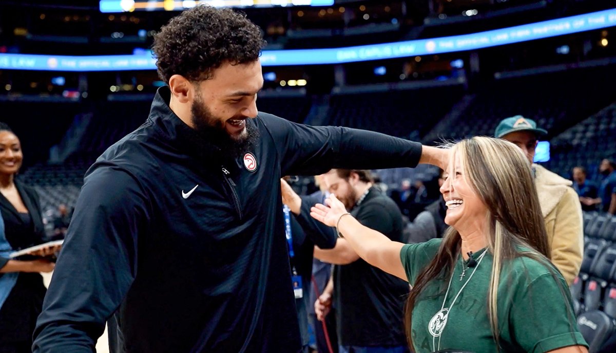 Kimberly and David Roddy were paired for Colorado State Rams 🐏 Fight Like a Ram. At 18, David was starting his basketball journey, and Kimberly was battling cancer. After 5 years, they've reunited; David, now 23, plays in the NBA, and Kimberly as of October 2024 is officially cancer-free♥️ 🤝Colorado State Men’s Basketball