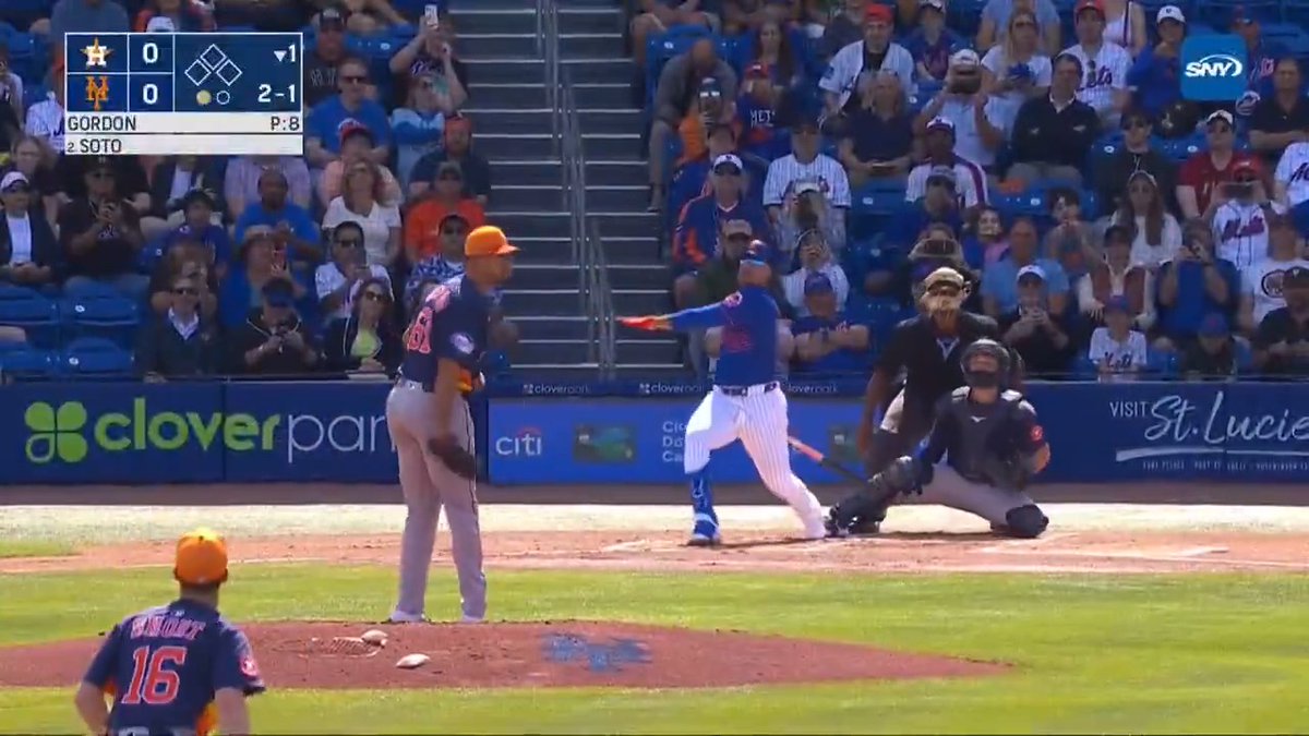 Juan Soto goes yard in his first at-bat in a New York Mets uniform! #SpringTraining