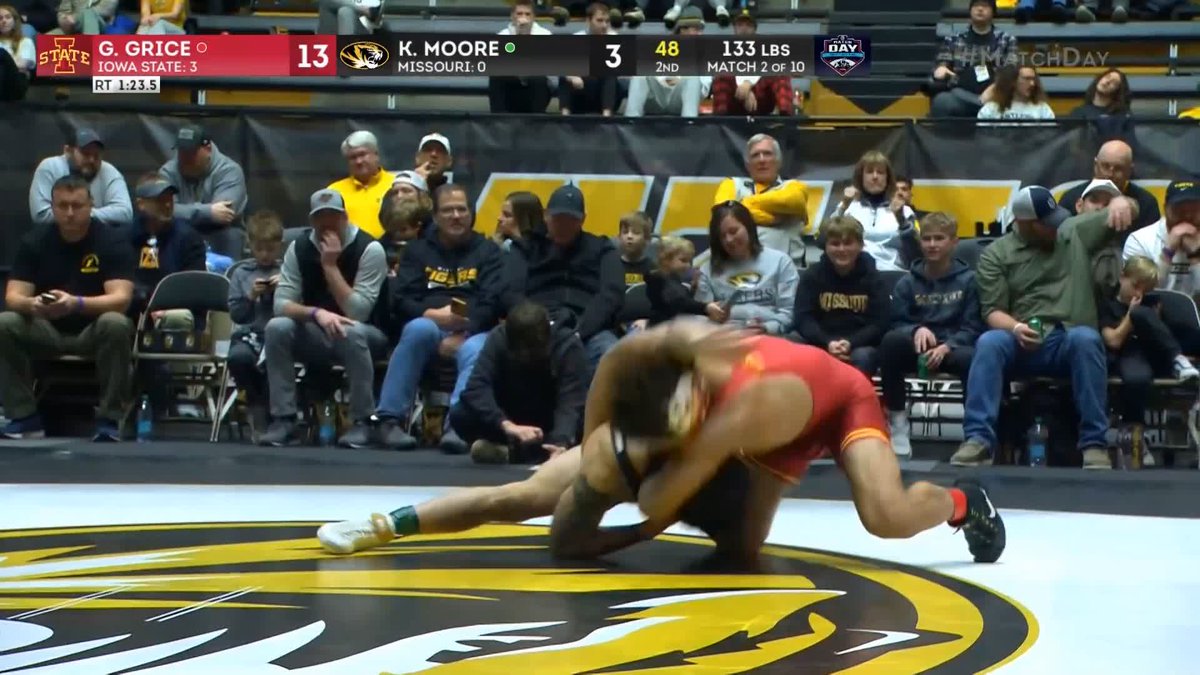 Garrett Grice!! ๐ Big bonus points for the Cyclones!! ISU 9, MIZ 0 ๐ช๏ธ๐จ๐ช๏ธ