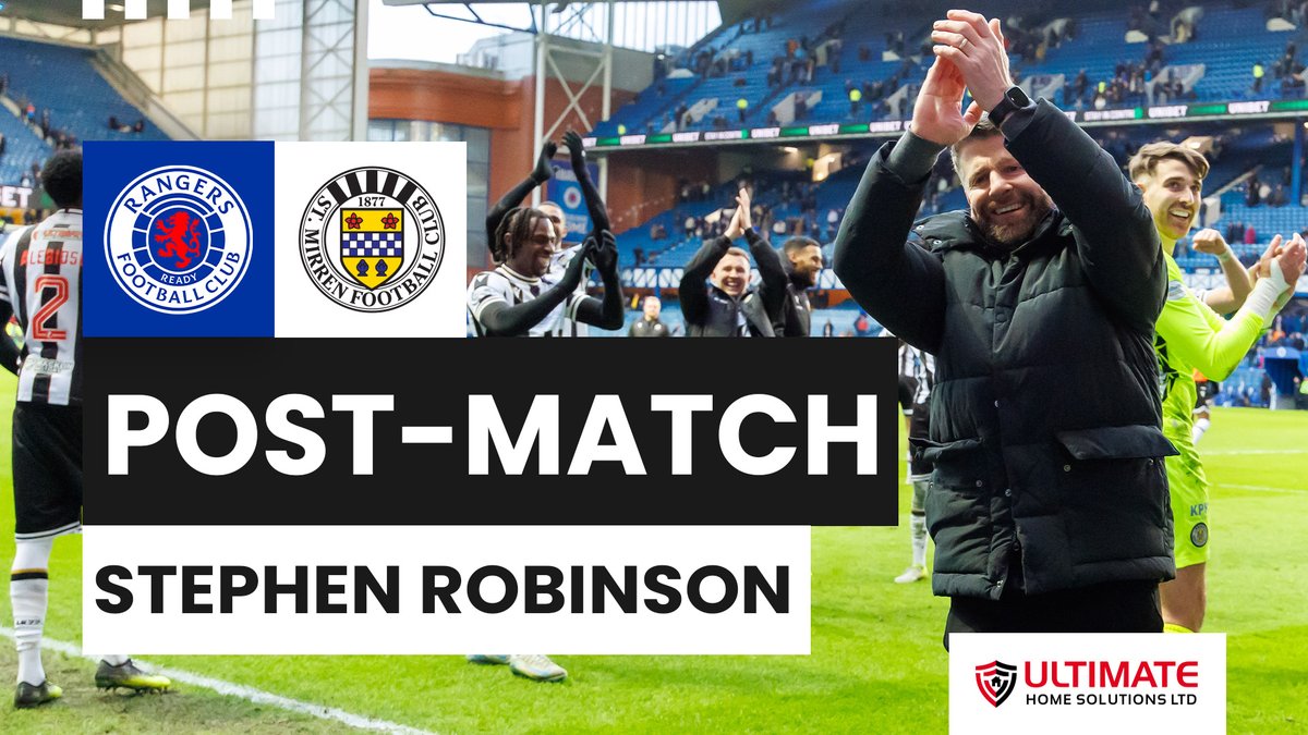🗣 "It's not often you come to Ibrox and say you were comfortable. We were really good." Manager Stephen Robinson gives his reaction to today's 2-0 win against Rangers at Ibrox.