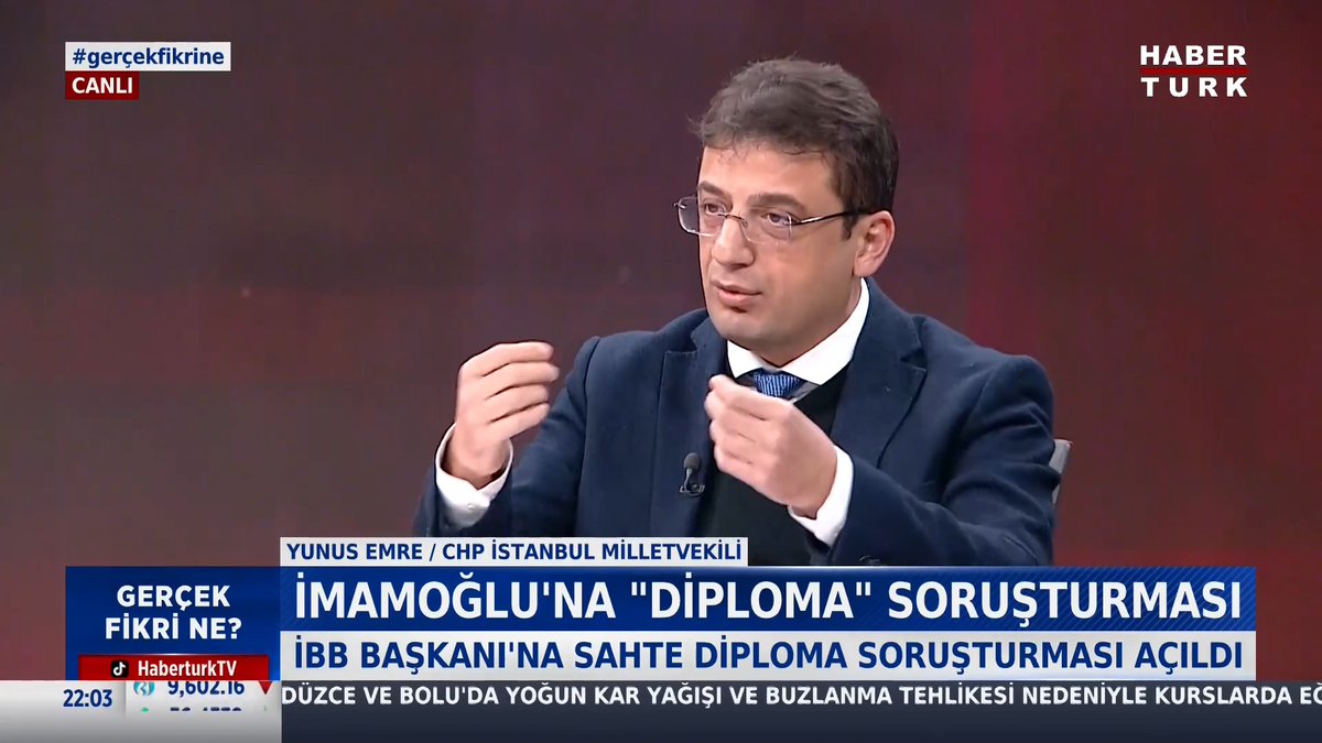 📌Ekrem İmamoğlu'na "Diploma" soruşturması CHP İstanbul Milletvekili Yunus Emre #GerçekFikriNe'de değerlendirdi.