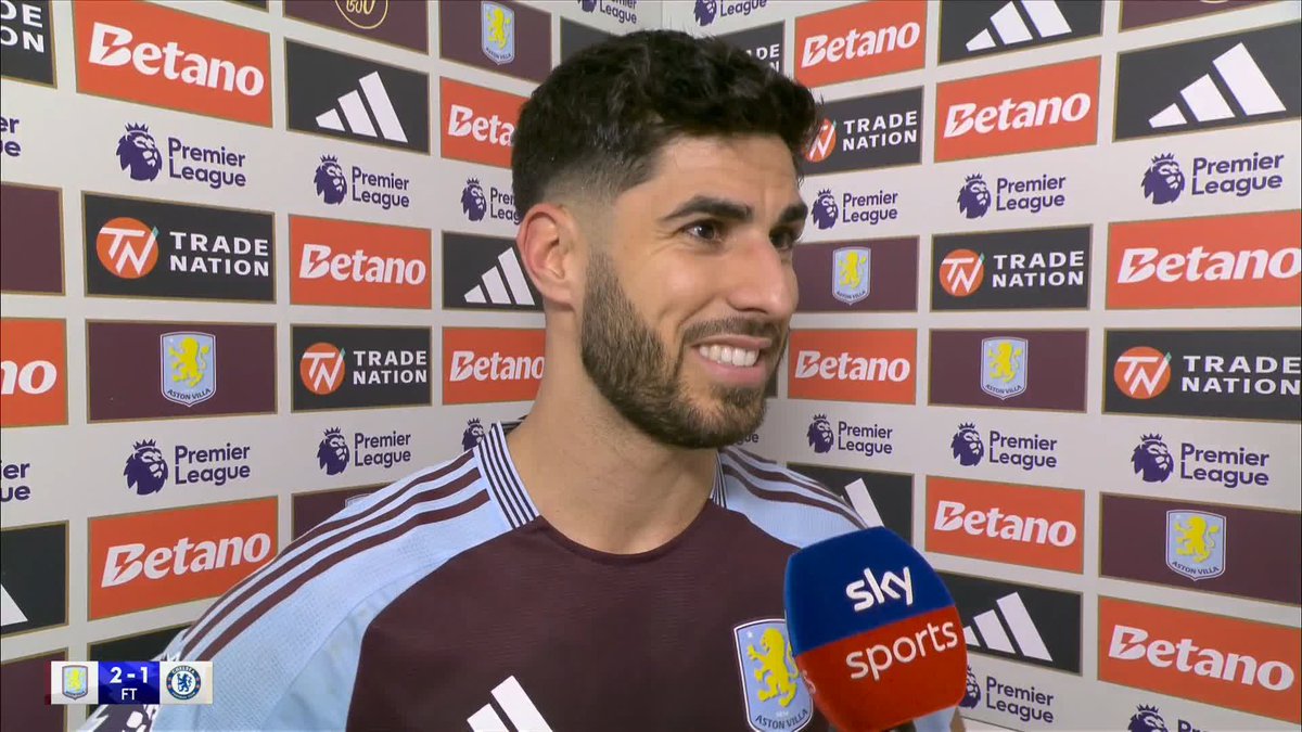 "Thank you Marcus for the two assists" 😁🤝 Marco Asensio reacts to getting off the mark for Aston Villa with a brace against Chelsea ⚽️✨