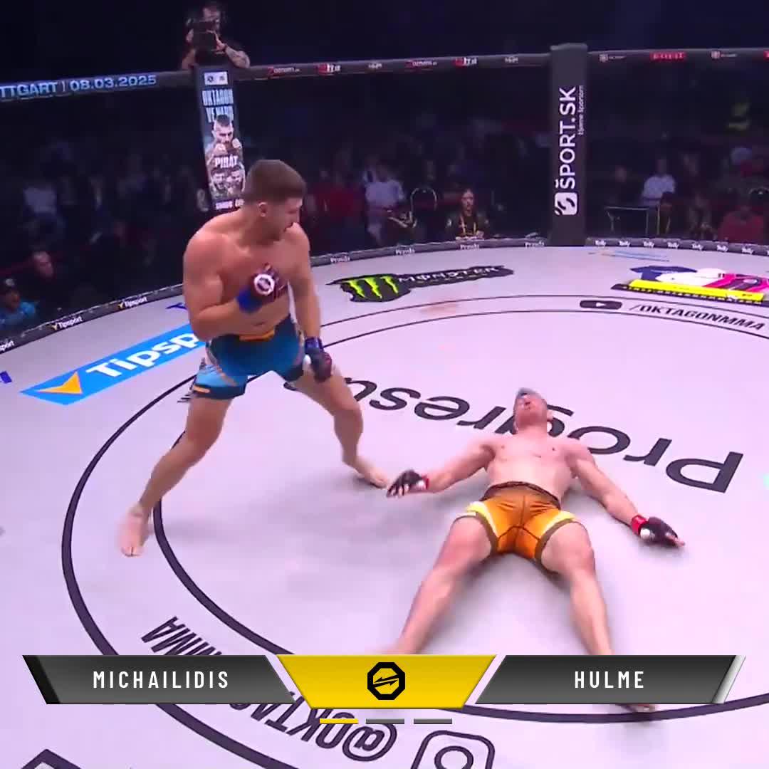 🤯 HULME HAS ARRIVED! Mark Hulme 🇿🇦 blasts through Andreas Michailidis to advance in the €1 million Tipsport Gamechanger middleweight tournament #OKTAGON67 📺 & RTL+
