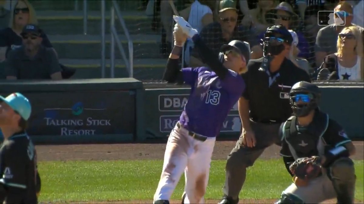 Rockies prospect Zac Veen crushes one 433 feet and provides an EPIC bat flip 😱 #SpringTraining