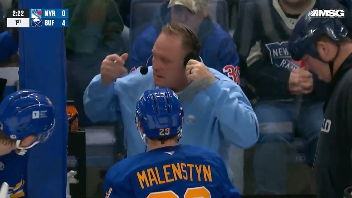 Sabres broadcaster Rob Ray took a puck to the face…and his mic caught one of the HARDEST F-bombs ever 😭🔊