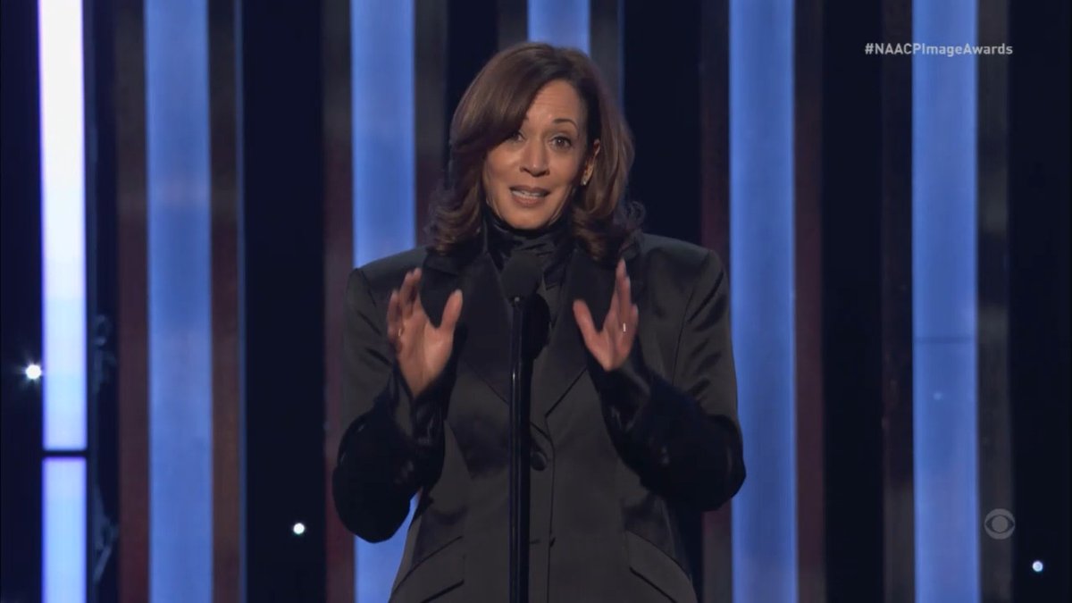 Kamala Harris received the Chairman’s Award at #NAACPImageAwards aired on CBS: “Some see the flames on the horizon, the rising waters in our cities, the shadows gathering over our democracy and ask, what do we do now?...This chapter will be written not simply by whoever occupies the Oval Office, nor by the wealthiest among us. The American story will be written by you, written by us, by we the people.”