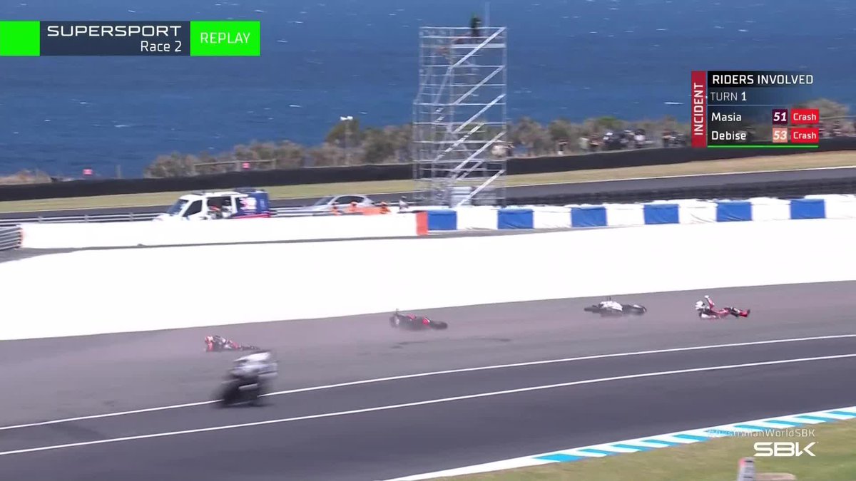 ⚠️ MORE DRAMA: Schroetter crashes from the lead #AustralianWorldSBK 🇦🇺