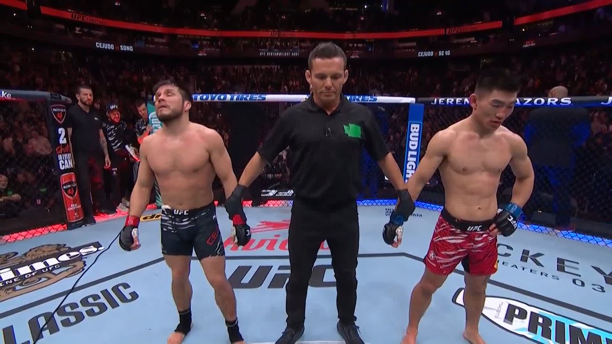 29-28, 29-28, 30-27 #UFCSeattle Song Yadong beats Henry Cejudo by technical decision in our main event!