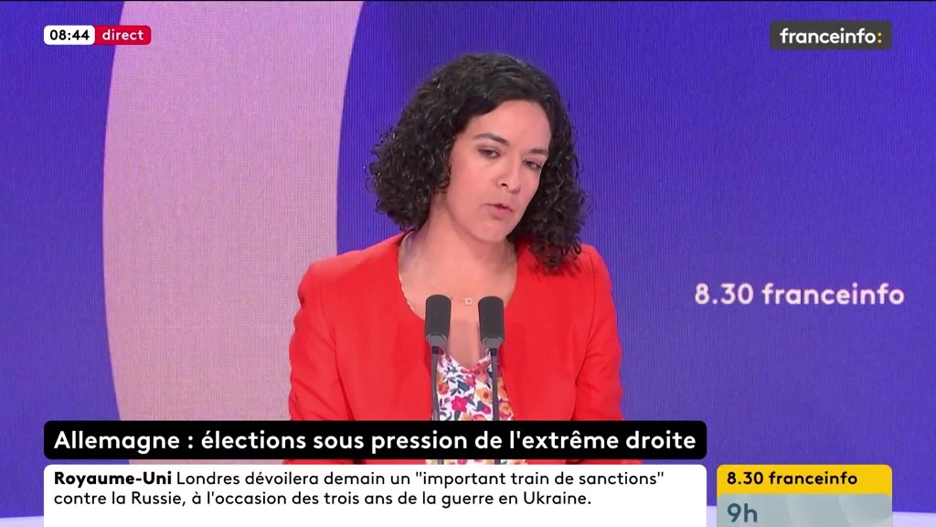 Législatives en Allemagne : "Est en train de se dessiner devant nous, une forme d’internationale fasciste", alerte Manon Aubry, eurodéputée La France insoumise