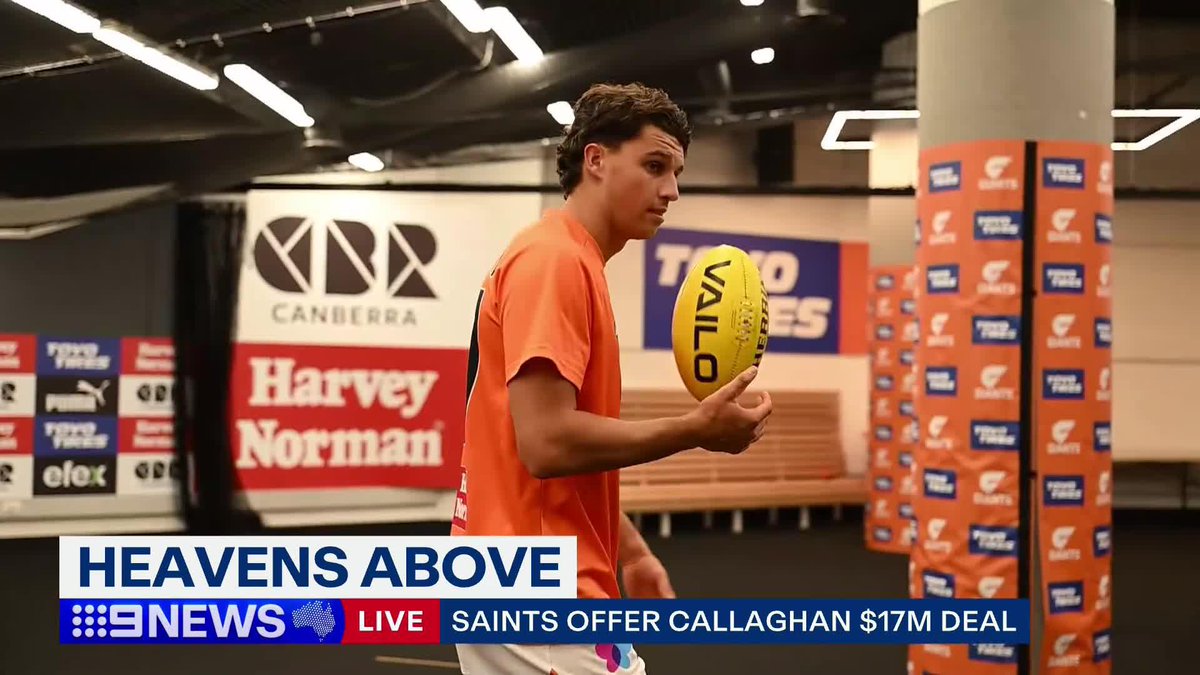 #EXCLUSIVE: St Kilda made a bold play to lure GWS' Finn Callaghan to Moorabbin, presenting him with a verbal offer which would have made him the highest paid player in the AFL. Tom Morris #9News