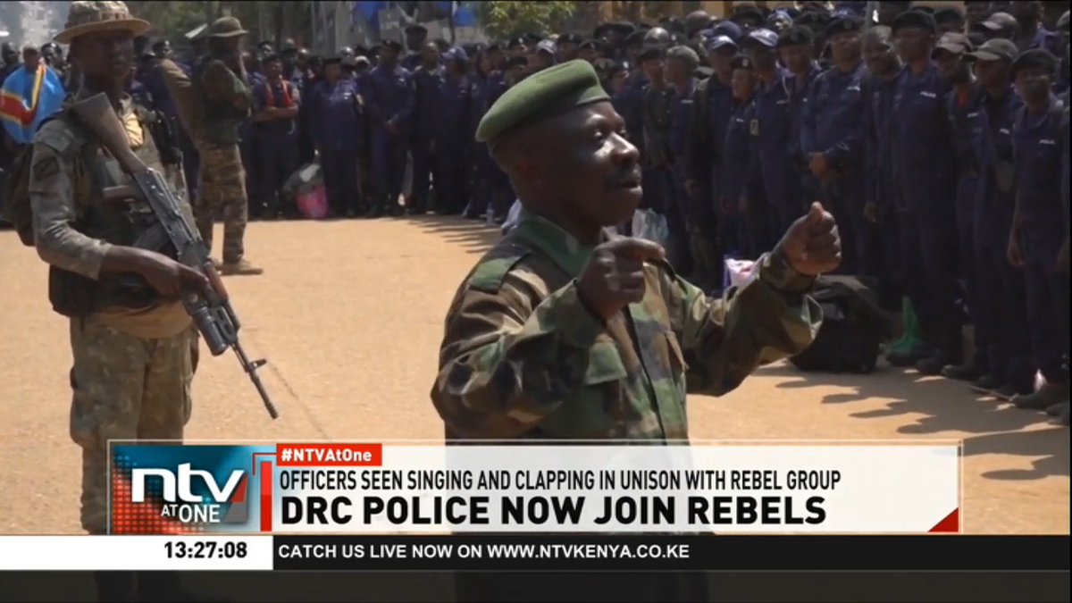 DRC Police Now Join Rebels: A week after m23 rebels took control of Bukavu without resistance, The m23 are now retraining the local police under their authority. #NTVatOne Hellen Aura🇰🇪