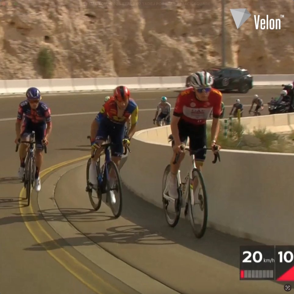 A stunning attack and win 💥🏆 Tadej Pogačar launched 7.8km from the finish and went solo 300m later to win Stage 7 of the UAE Tour presented by AD Ports Group and seal overall victory. ________ 🇦🇪 #UAETour
