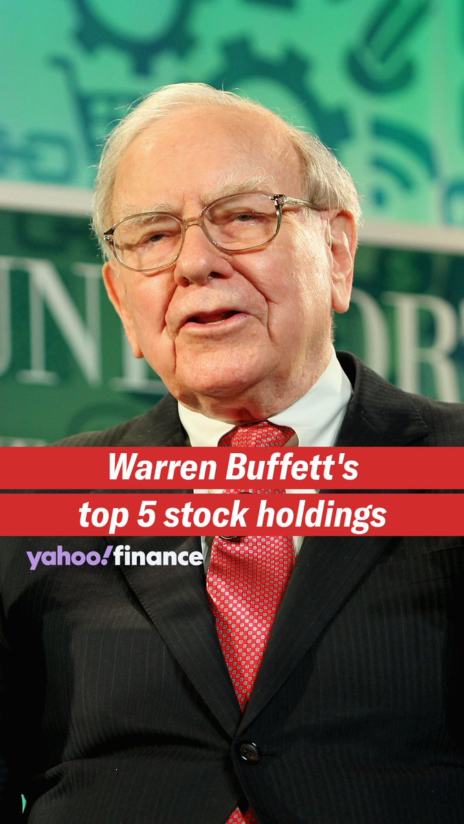 Warren Buffett’s top five stock holdings are: 1️⃣ $AAPL 2️⃣ $AMEX 3️⃣ $BAC 4️⃣ $KO 5️⃣ $CVX