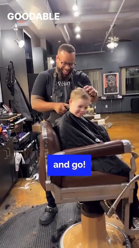 Seven-yr-old, Ellison, has down syndrome and struggles with sensory overload. His parents used to dread haircuts until they met Vernon Jackson, a local barber. Best 30 sec. you'll see all day.