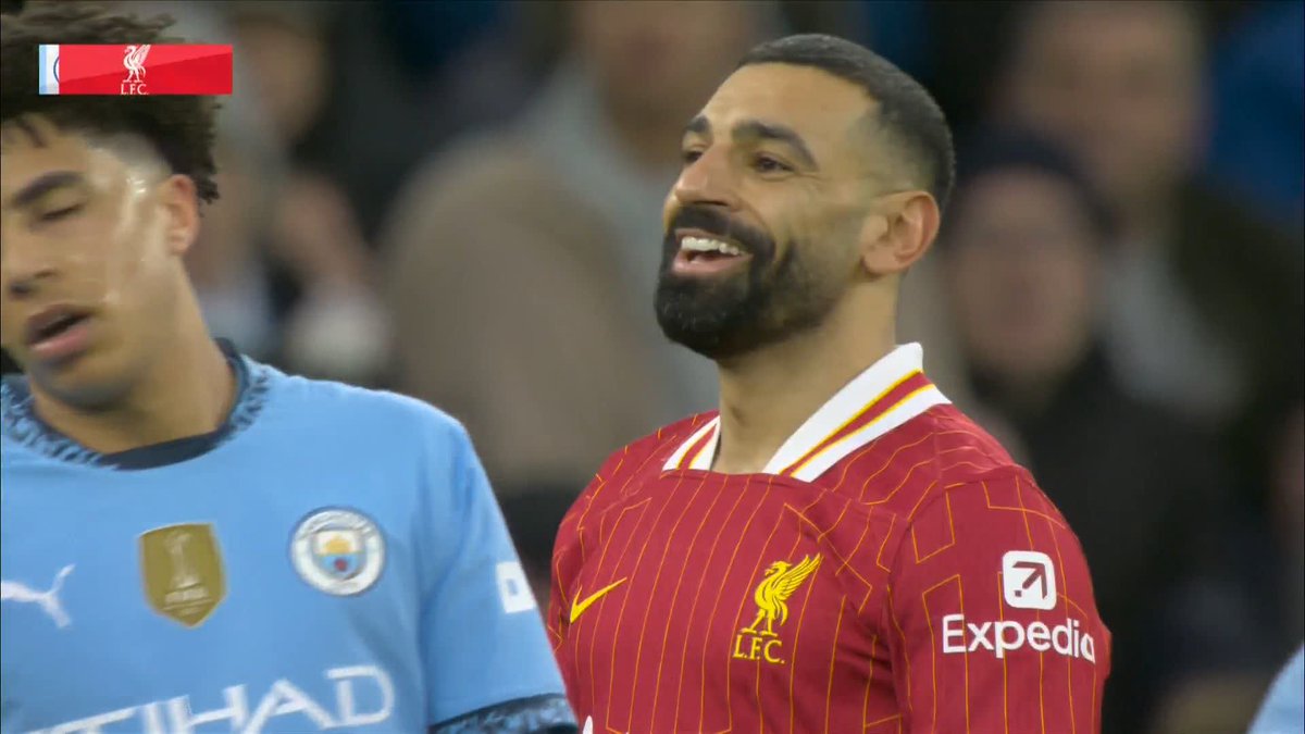 Mo Salah is happy with that 😁 Liverpool take the lead at the Etihad! 🔴