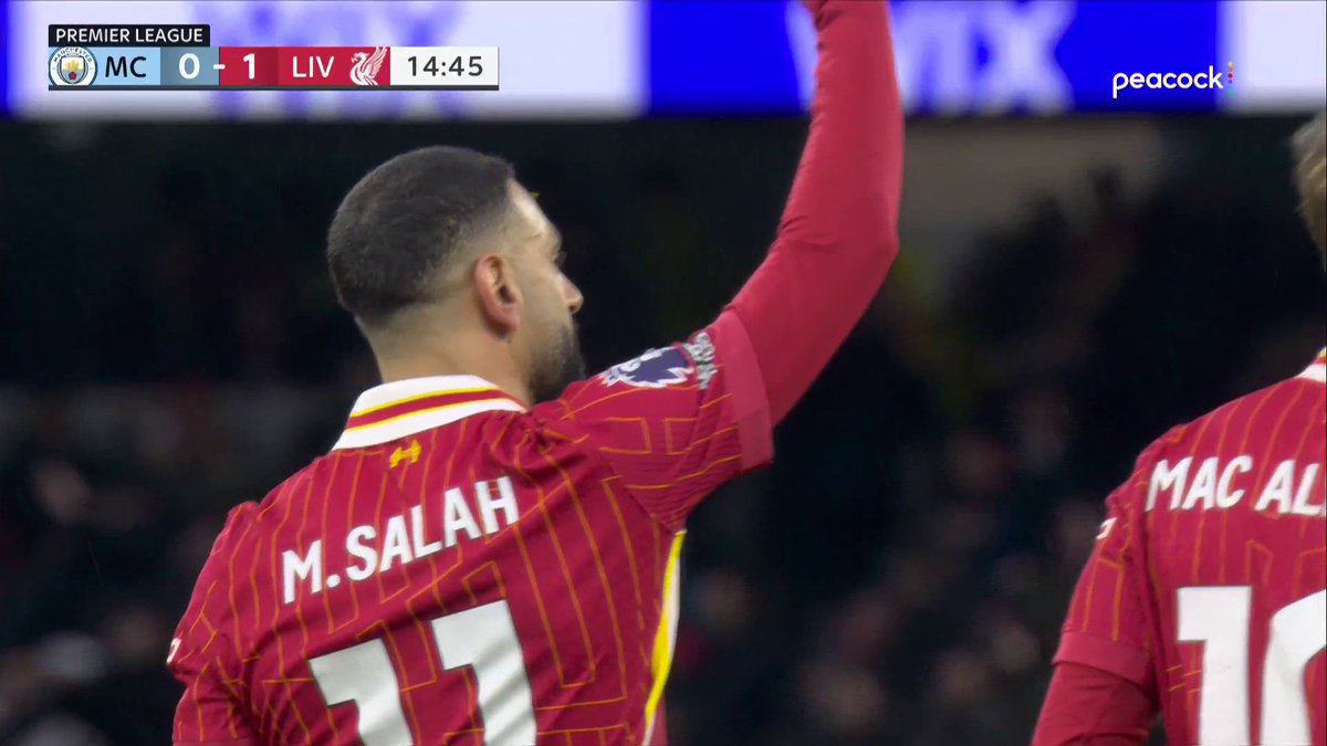 LIVERPOOL LEAD—AND OF COURSE IT'S MO SALAH. 📺 Peacock | #MCILIV