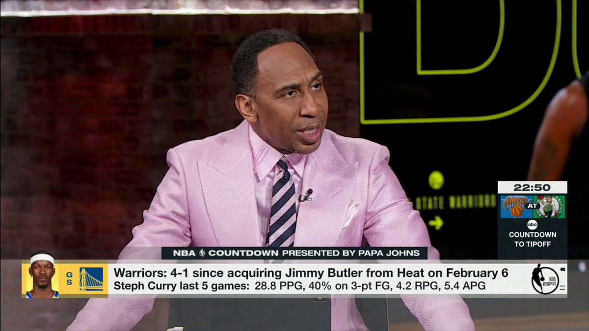 “I think I was wrong.” Stephen A Smith is shifting his perspective on Jimmy Butler and the Warriors this season 😯