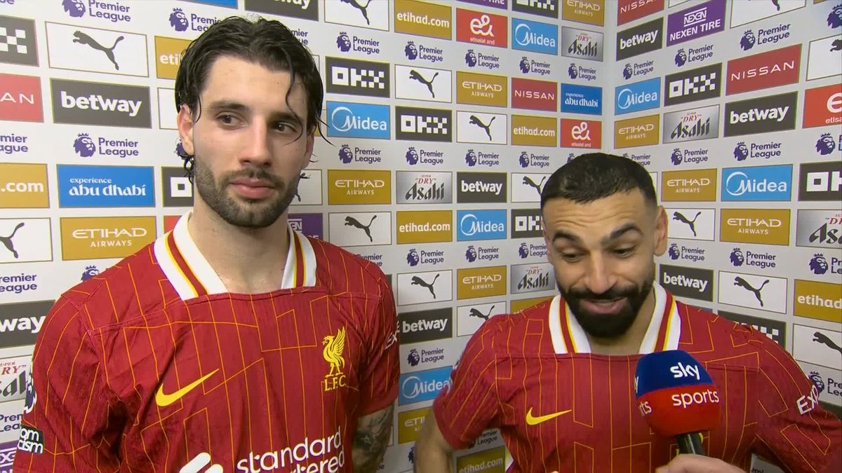 "He's still a kid so" 🤣 Mo Salah and Dominik Szoboszlai react to a BIG win for Liverpool at Manchester City 🔴