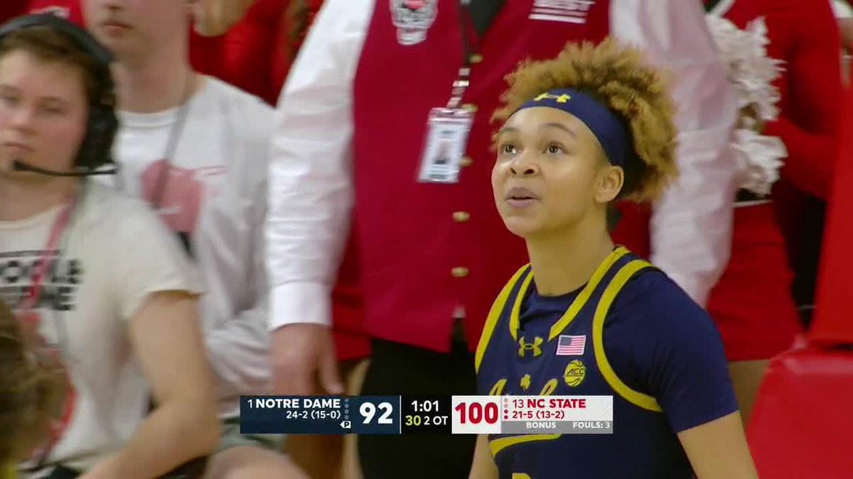 Hannah Hidalgo fouled out in double OT vs. No. 13 NC State.