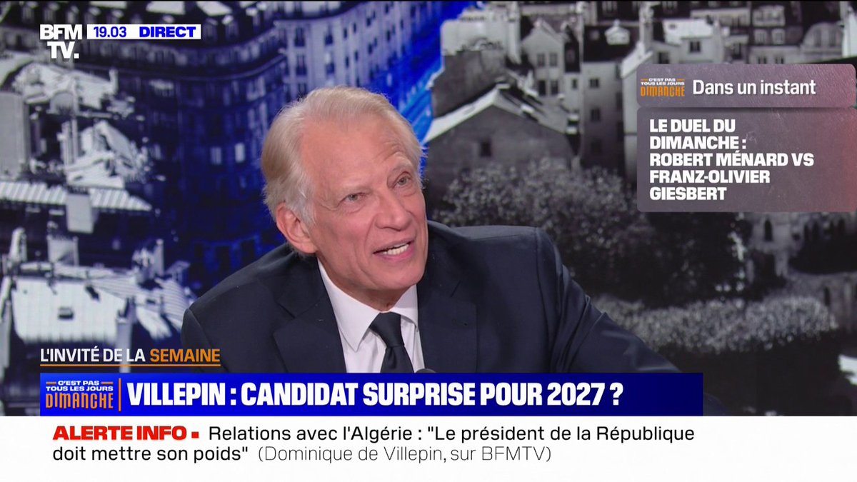 Dominique de Villepin: "Ce n'est pas facile en France, aujourd'hui, de porter les idées que je porte"