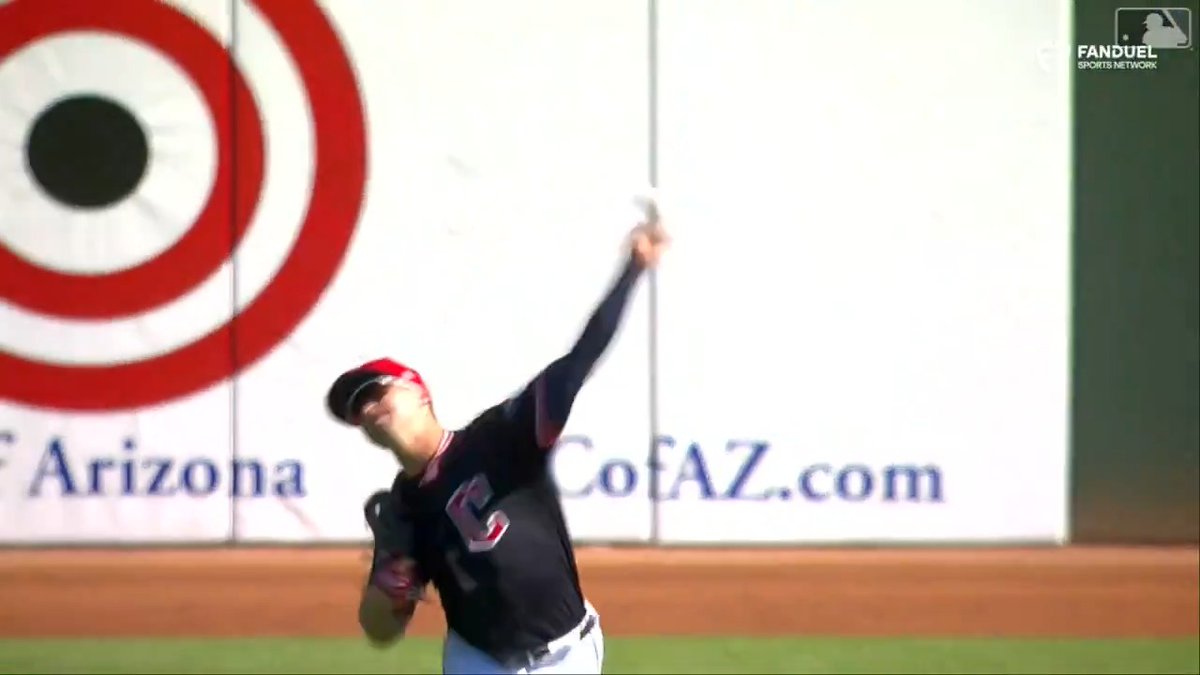 Will Brennan with a laser from right field to throw the runner out at third base 😮‍💨 #SpringTraining