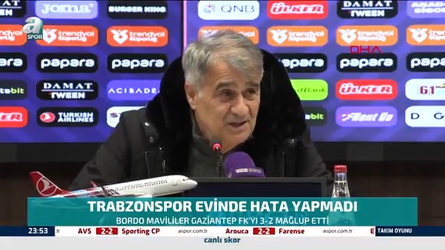 🔴🔵 Trabzonspor Teknik Direktörü Şenol Güneş: Galatasaray’da bir oyuncu sakatlandı, dünyayı yıktılar ve bir hafta sonra oynadı. Bizim daha uzun süreli sakatlıklarımız oldu bir şey demedik.