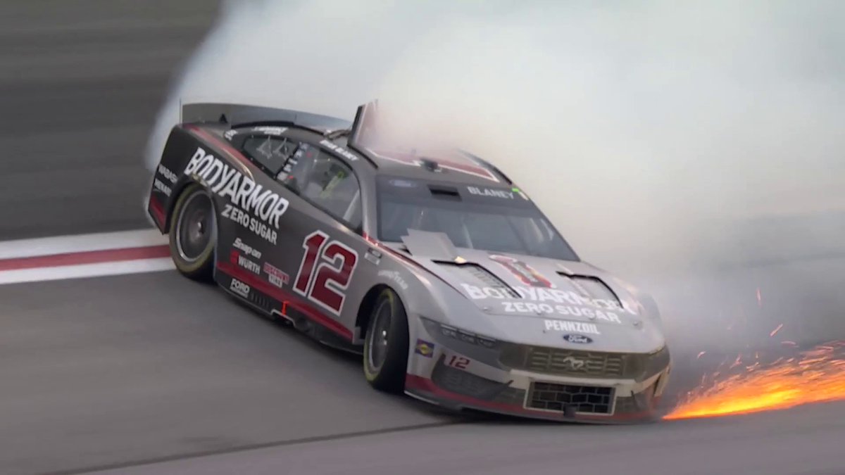 He NEVER stopped driving it. That was awesome ... Ryan Blaney, everyone.