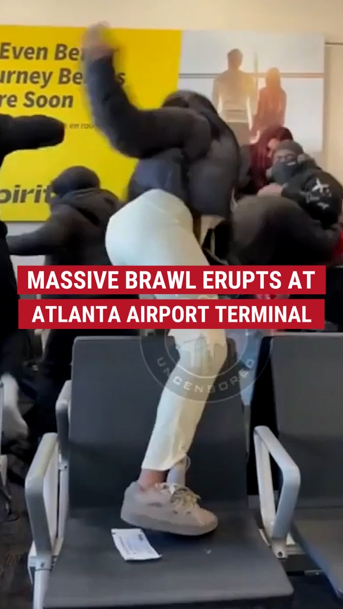 'SPIRIT' OF THE MOMENT: Dozens were caught on camera throwing punches and kicking at a Spirit Airlines terminal in a video that has since gone viral. "This is embarrassing," one witness was heard saying.