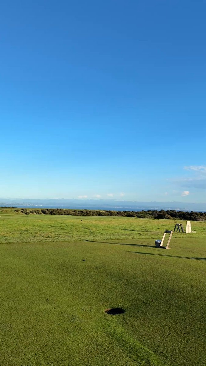 The driving range at Cape Kidnappers 😍 Could this be the greatest range on earth? Blue ocean view. Perfect turf everywhere All to ourselves Heaven.