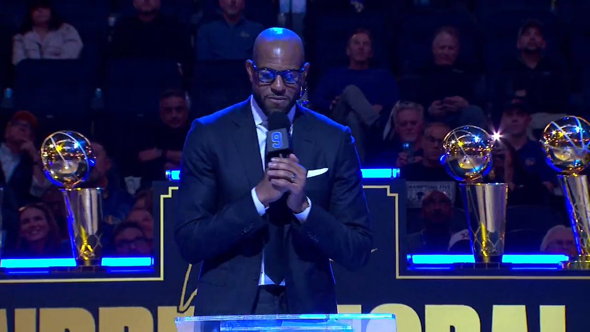 Andre Iguodala's full jersey retirement speech ⬇️