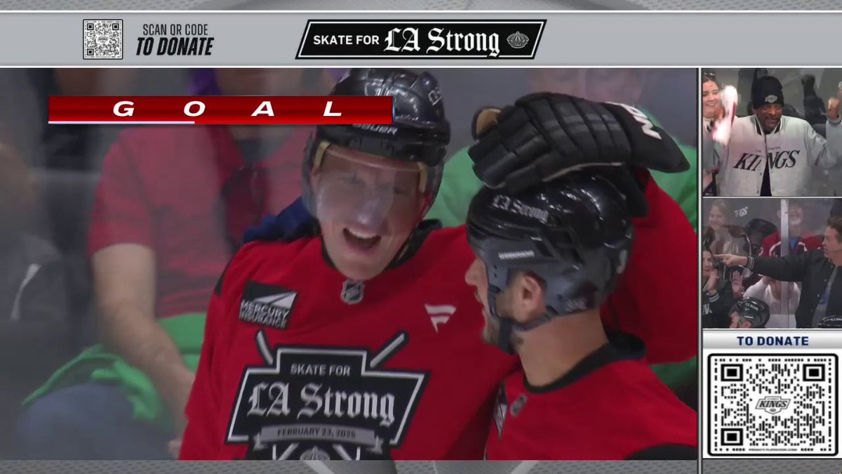 HEATER 🔥 Dany Heatley's on the board in the Skate for LA Strong benefit hockey game! Donate 📲