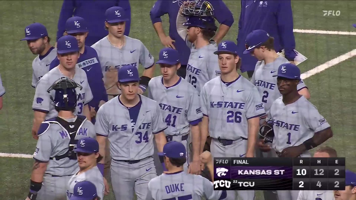 WILDCAT WIN‼️ K-State Baseball sweeps the weekend with wins over Arkansas, Michigan, and TCU. #CollegeBaseballSeries | Globe Life Field | Amegy Bank