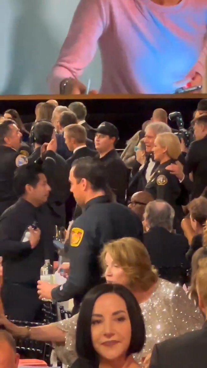 Harrison Ford takes photos with L.A. firefighters at the 2025 #SAGAwards