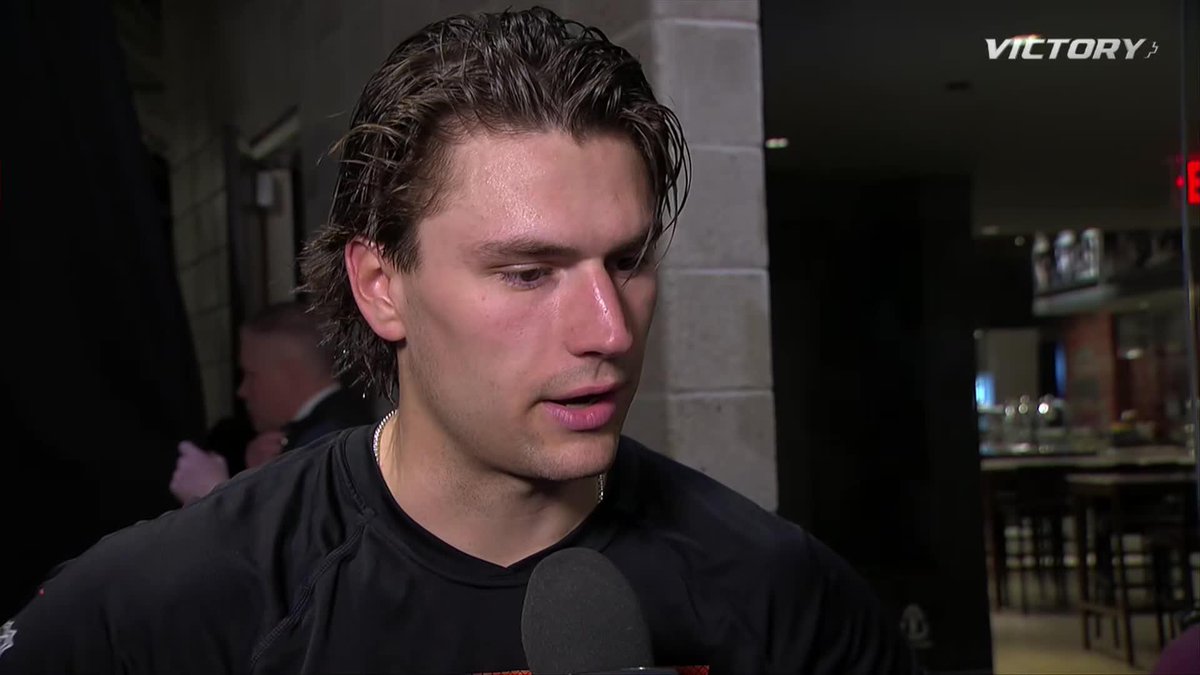 "It was a good testament to our character tonight to comeback. Just unfortunate that we couldn't get the win" Cutter Gauthier after scoring two goals in tonight's game against Detroit🔊 Anaheim Ducks | #FlyTogether