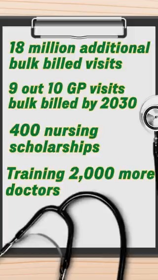 Labor is making the largest investment in Medicare in 40 years. More bulk billed GP visits, more doctors &amp; nurses, and better healthcare for all Australians. Dutton tried to end bulk billing. Labor is restoring it. #BulkBilling #Medicare #Auspol