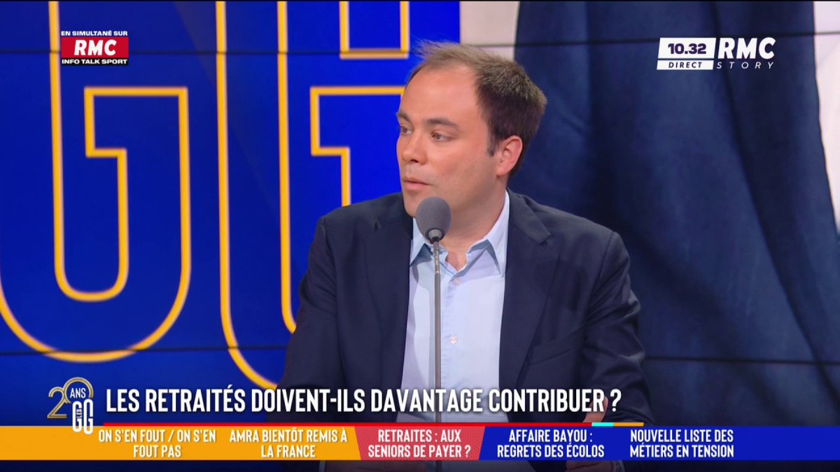 💶 Réforme des retraites : les retraités doivent-ils davantage contribuer ? 🎙️ Charles Consigny : "Il faut augmenter l'âge de départ à la retraite, aligner le public sur le privé ! Entre 20 et 50 ans, en France, il n'y a aucune raison d'être au chômage !" #GGRMC