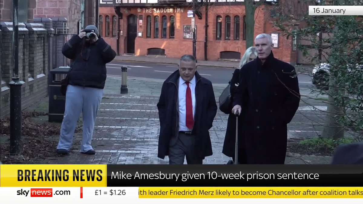 BREAKING: Suspended Labour MP Mike Amesbury has been jailed for 10 weeks after punching a man in the street. Read more: 📺 Sky 501, Virgin 602, Freeview 233 and YouTube