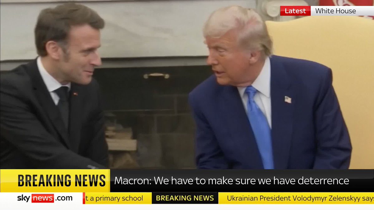 "We are trying to get the war ended with Russia and Ukraine." - Donald Trump 'The US and France are always on the right side.' - Emmanuel Macron The two leaders meet at the White House following discussions about the war in Ukraine. 📺 Sky 501 and YT